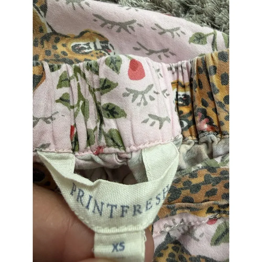 Printfresh Bagheera Pink Leopard Cotton Pajama Sleep Shorts Womens Size XS